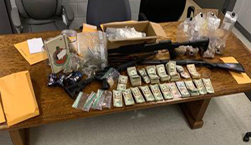 Drugs, cash and guns seized from home on Webbmont Circle in Shelbyville (July 26, 2019)