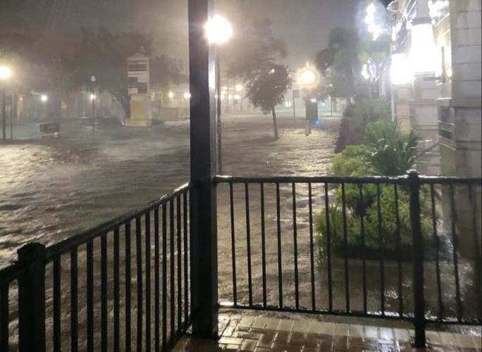 Flood waters in South Tampa during Hurricane Milton