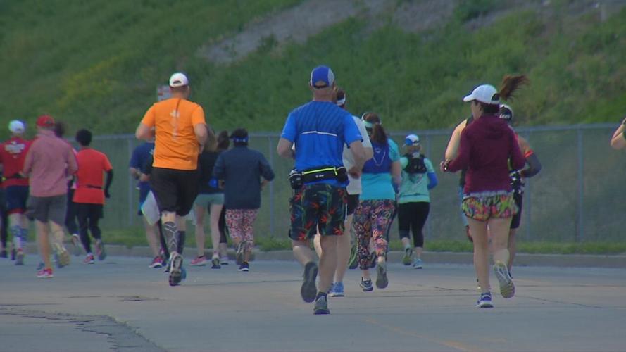 Runners participate in the Humana Kentucky Derby Festival Marathon 4/24/21