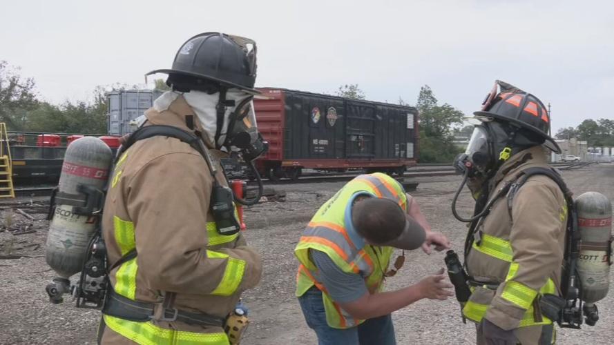 Law enforcement takes part in train derailment response training provided by Norfolk Southern