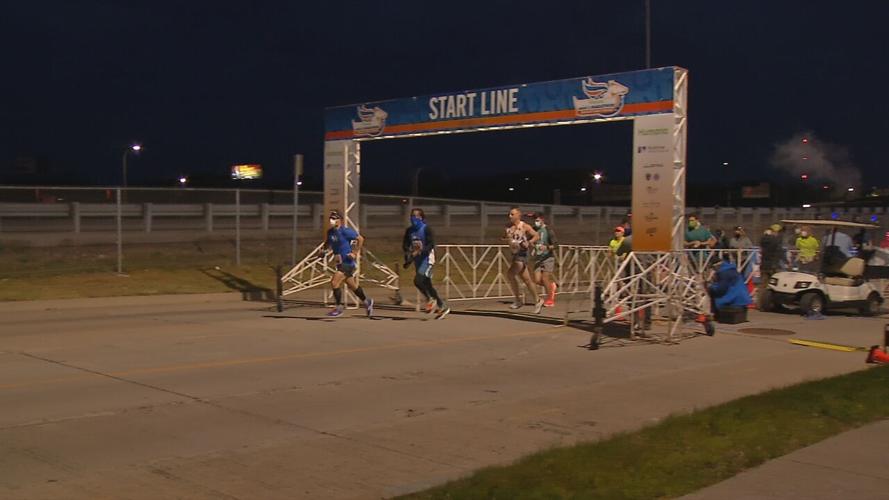 Runners participate in the Humana Kentucky Derby Festival Marathon 4/24/21