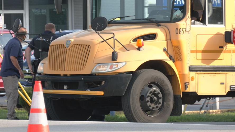 Scene of Sept. 1, 2021 school bus crash on Preston Highway