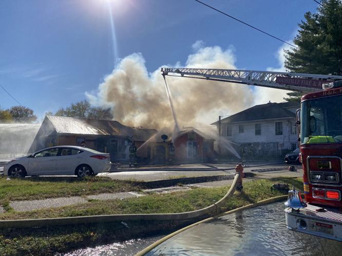 A building caught fire on Taylor Boulevard