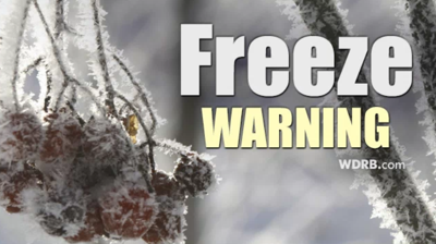 Freeze Warning Issued for Tuesday Morning