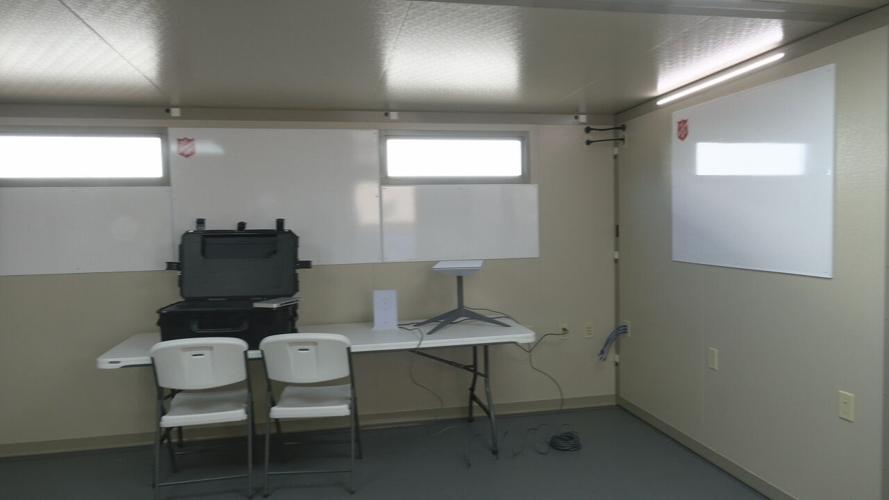 Starlink equipment inside FORTS shelter at Salvation Army in Louisville