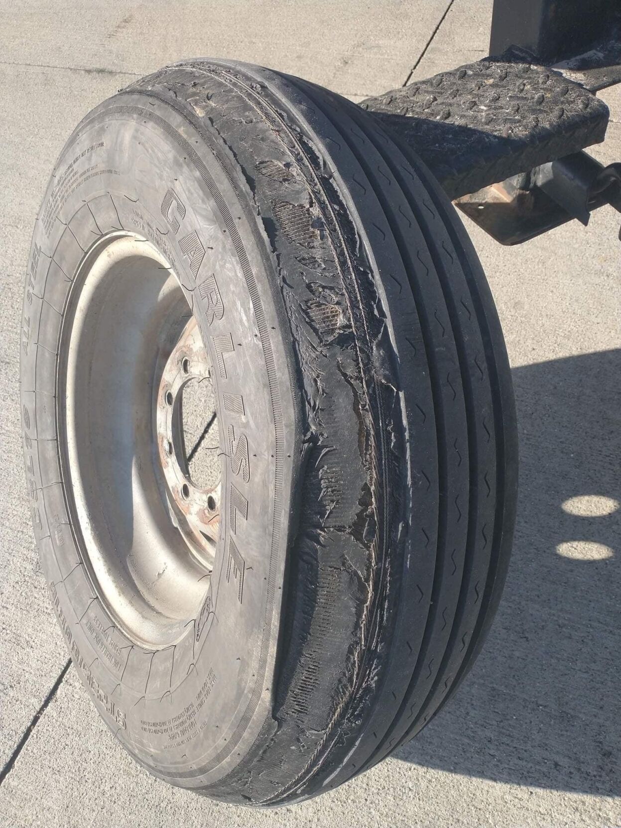 Excessive wear with tread separation