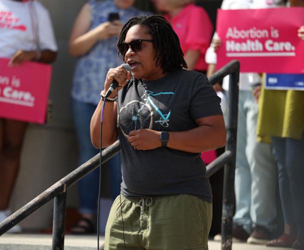 Keturah Kerron speaks at abortion rally