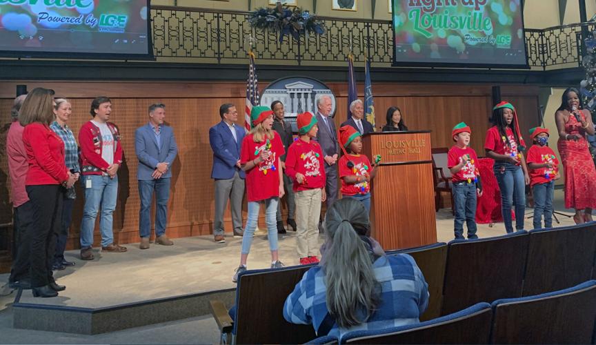 Louisville officials gather on Nov. 4. 2022 to announce details of this year's Light Up Louisville event