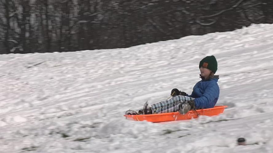Kids sledding in Louisville - 1.28.26
