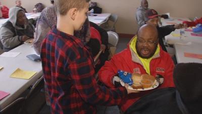 Trunnell Elementary School students serve homeless at the Lord's Kitchen