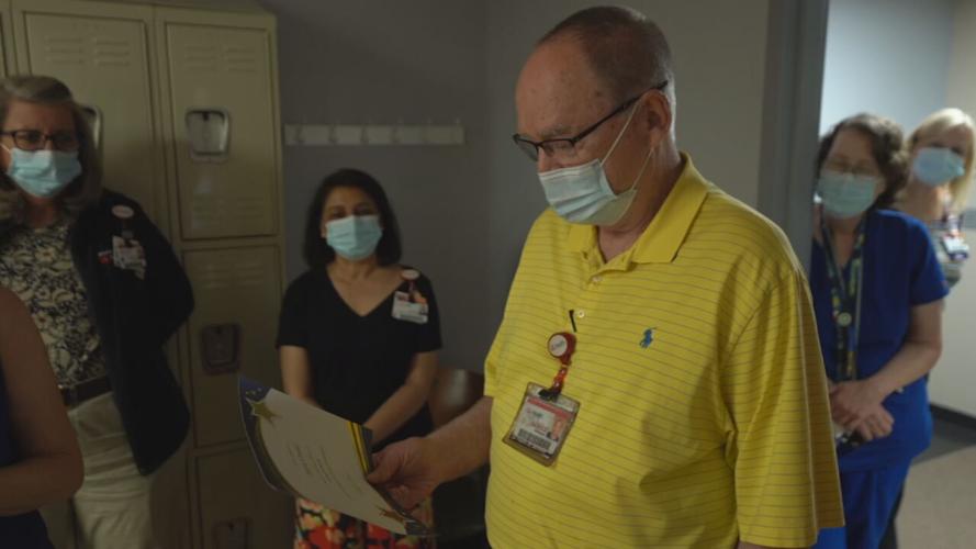 Celebration held for Harold Conrad, a former patient who volunteered for Jewish Hospital for 10 years