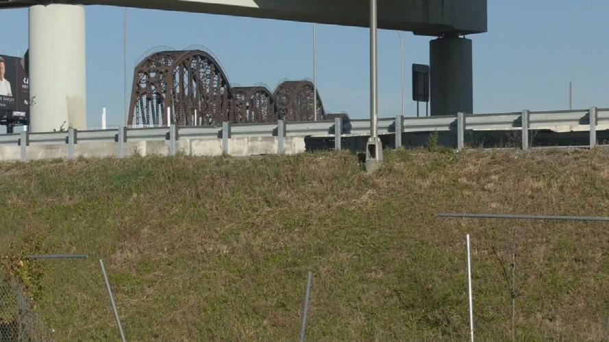 Vandalized street light near I-64 and Lynn Family Stadium