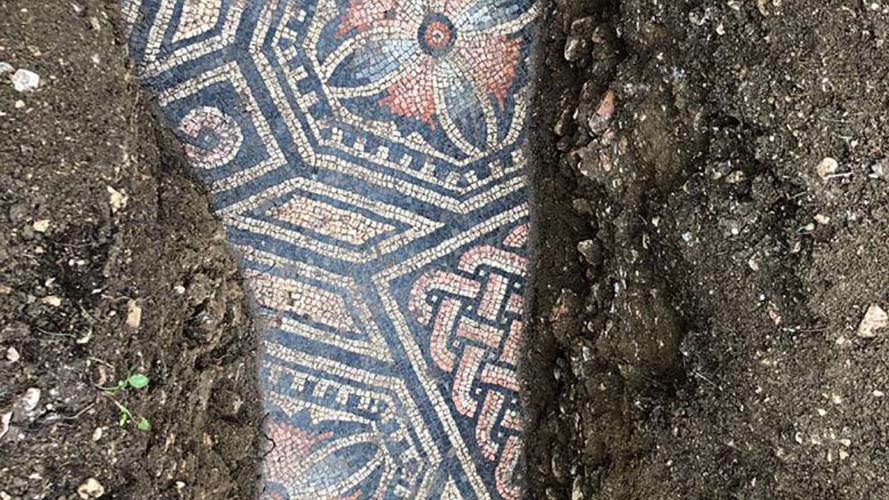 Ancient Roman mosaic floor