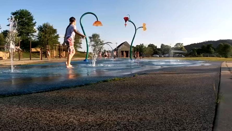 Kids at splash park