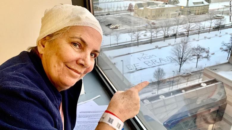 'Mom be Brave' message written in snow outside Ohio hospital