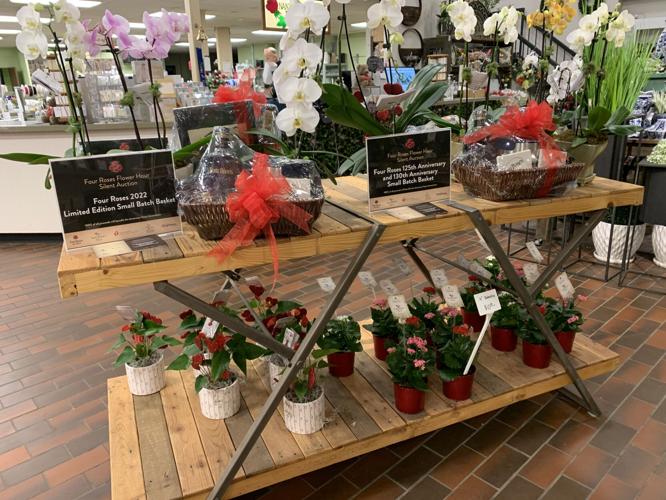 Four Roses 'Flower Hour' auction items at Nanz & Kraft Florist