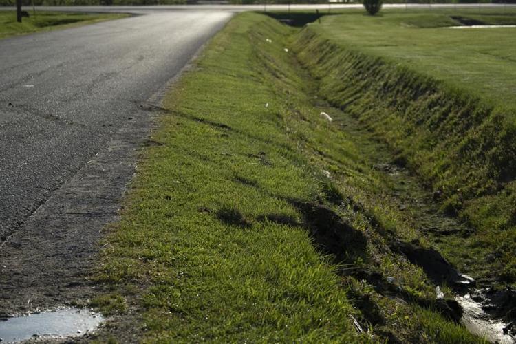 Muddy tracks at scene where fugitives Casey White and Vicky White (no relation) were caught in May 2022