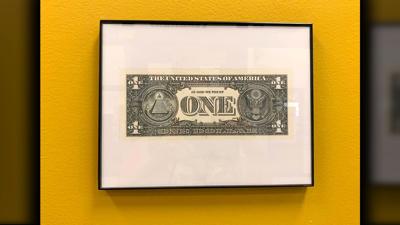 Fayette County framed "In God We Trust" dollar bill