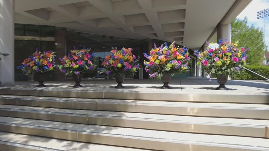 Old National Bank shooting anniversary memorial flowers 4-10-26