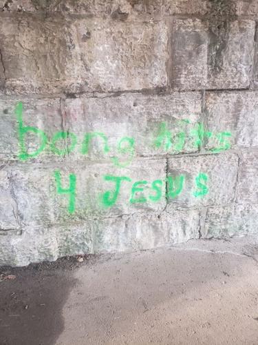 "Bong hits 4 Jesus" vandalism at Tyler Park