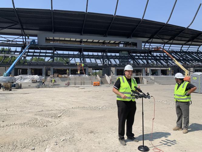Construction crew at new Louisville City stadium
