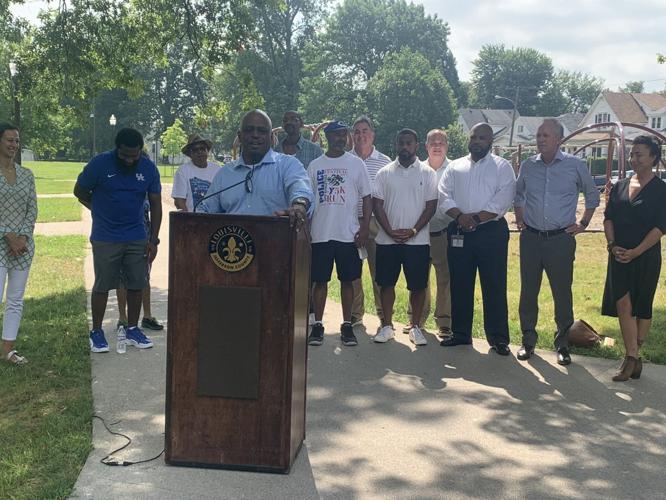 David James speaks at Victory Park