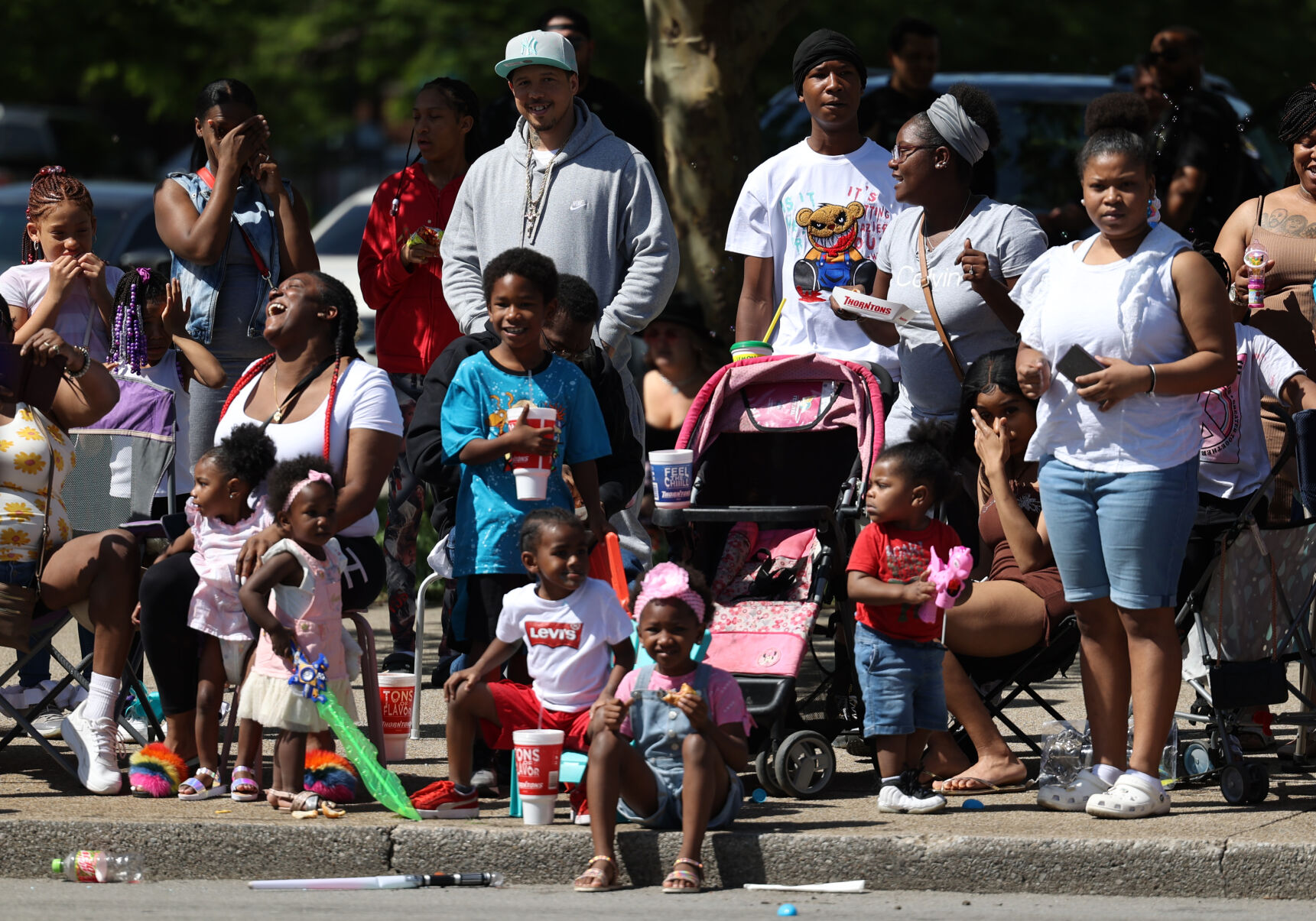 Crowd watches the 2022 Pegasus Parade
