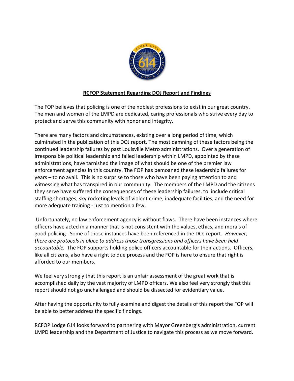 RCFOP Statement Regarding DOJ Report and Findings 3-8-23.pdf
