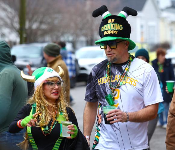 Drinking buddy hat at St. Patrick's Day Parade.JPG