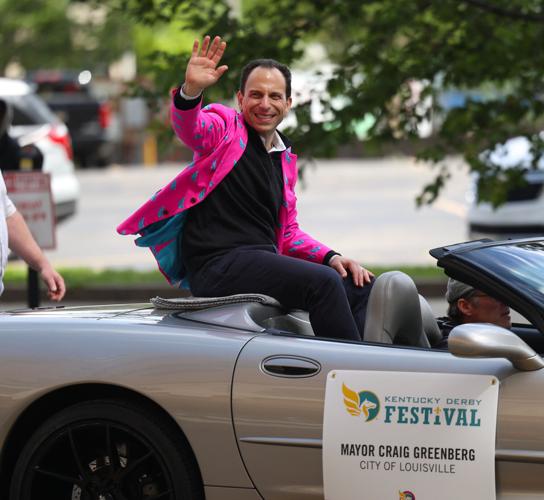 Craig Greenberg waves at Pegasus Parade.JPG