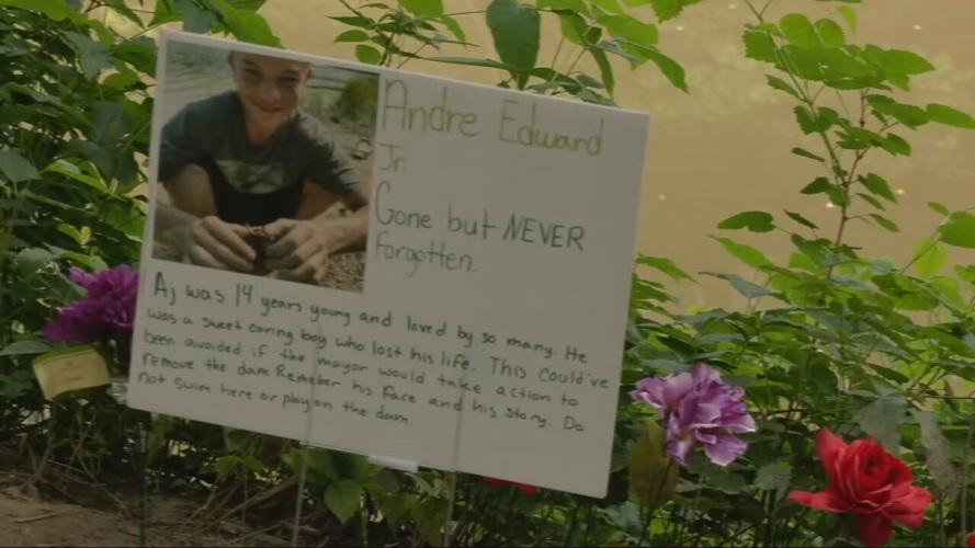 Vigil for Andre 'AJ' Edwards at Silver Creek in New Albany