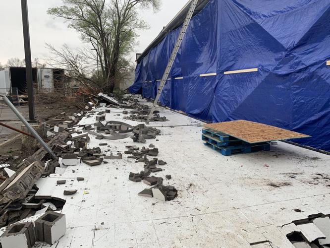 Debris near warehouse on Robards Lane