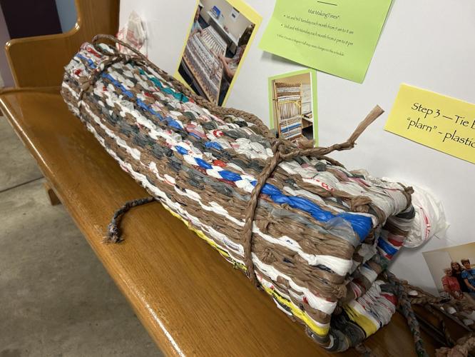 Plarn mats for the homeless