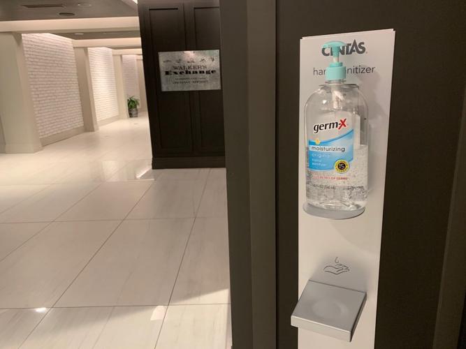 Hand sanitizer station at Galt House