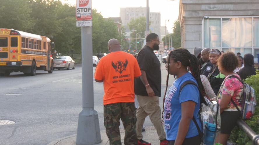 Men Against Gun Violence near 10th and Chestnut