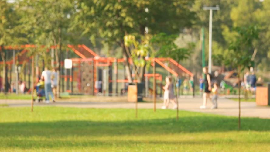 Kids playground in summer