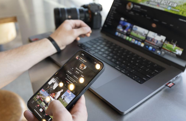 Picture of TikTok user editing video on Iphone