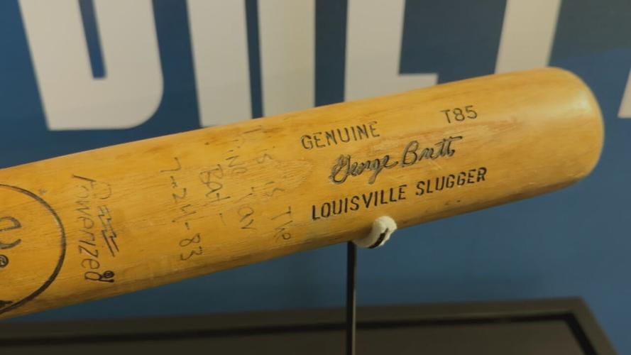 George Brett's "pine tar" bat on display at Louisville Slugger Museum