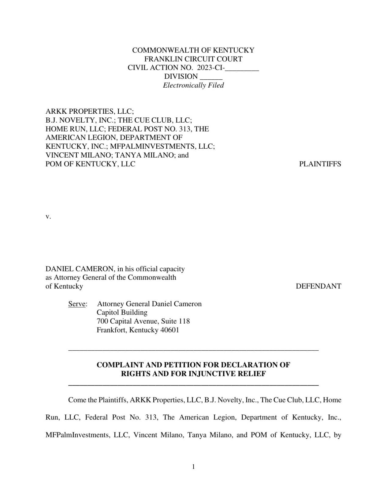 Pace-O-Matic lawsuit against Kentucky over ban on 'skill game' machines