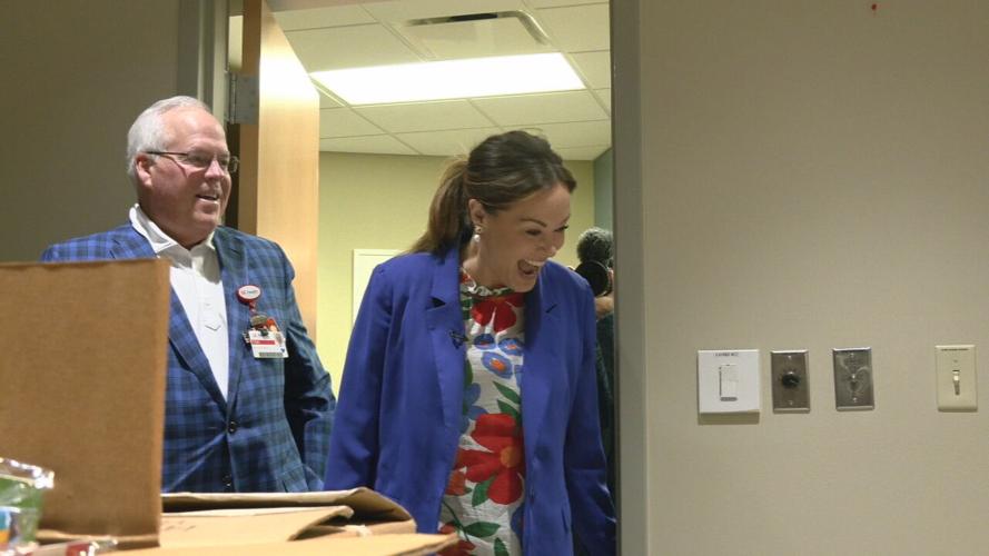 Kentucky Lt. Gov. Jacqueline Coleman greets Hardin County middle schoolers