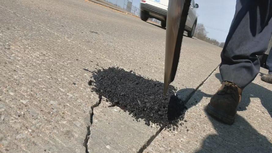 Repaired pothole on Cannons Lane in Louisville
