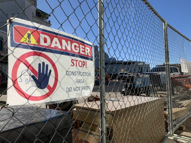 Fencing around construction at Churchill Downs