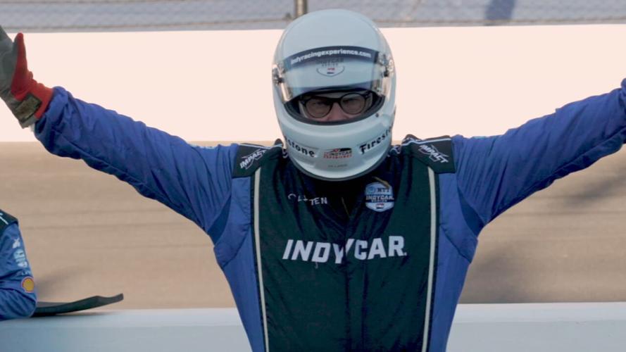 Richard Essex rides in IndyCar at Indianapolis Motor Speedway 5-10-25