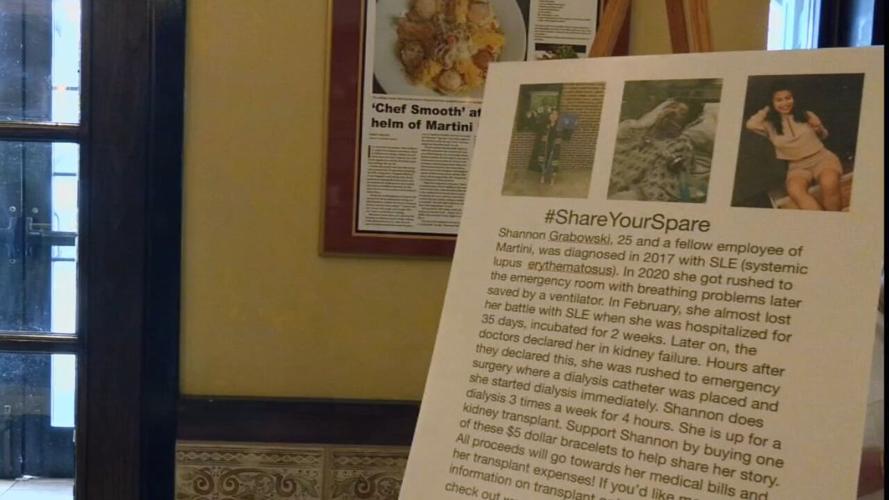 Flyer at Martini Italian Bistro to help waitress find kidney