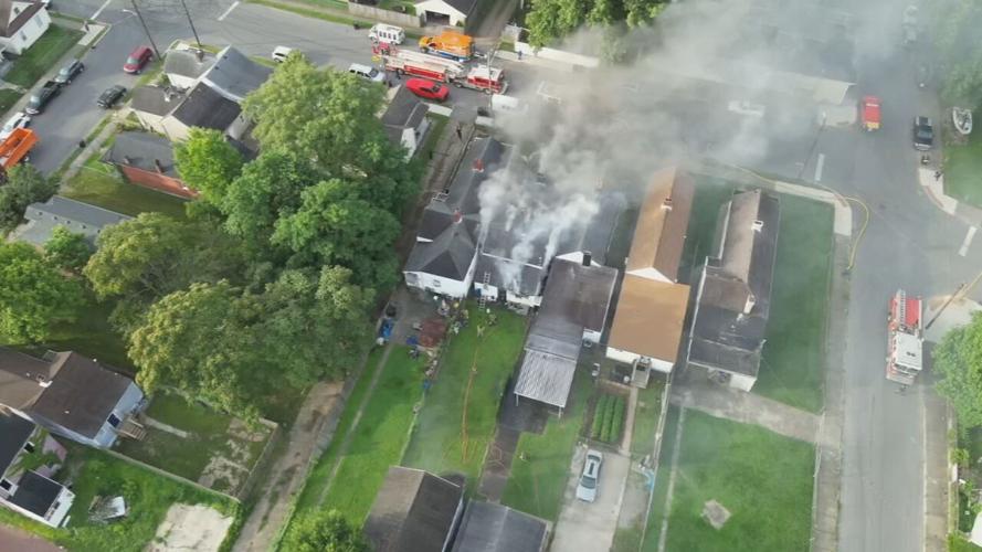 Firefighters battle fire in Louisville