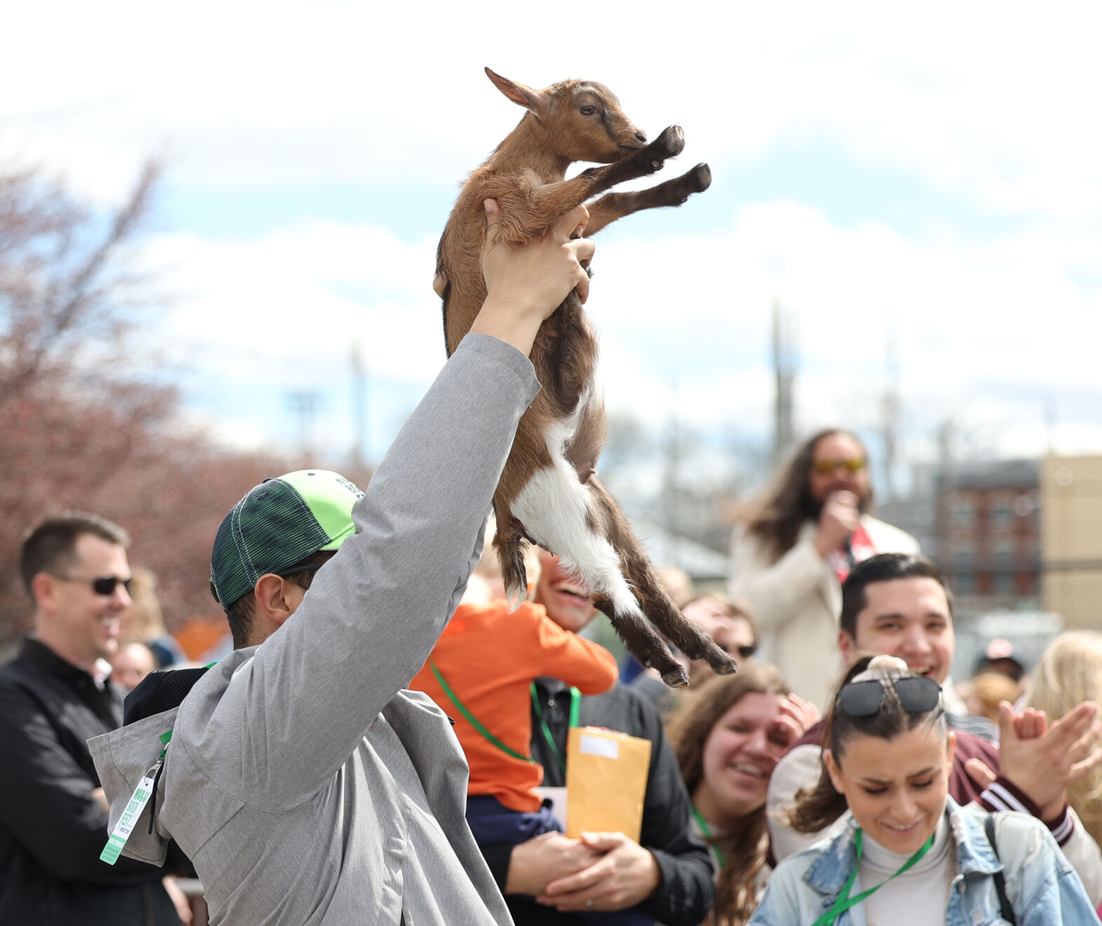 Goat raised after winning