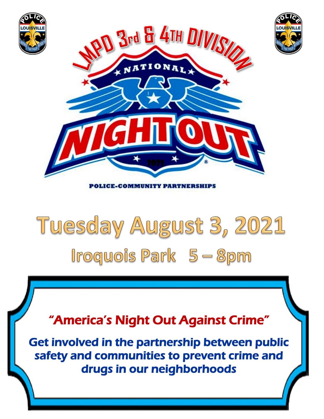 National Night Out Flyer - 3rd and 4th Division