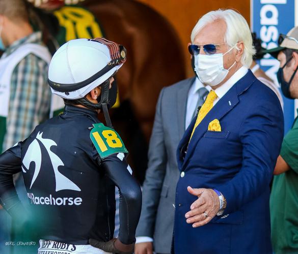 Authentic trainer Bob Baffert and jockey John Velasquez
