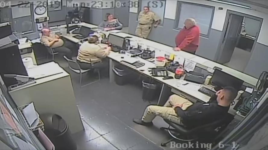 Surveillance video of Bulltt County Jailer Paul Watkins interacting with nurse