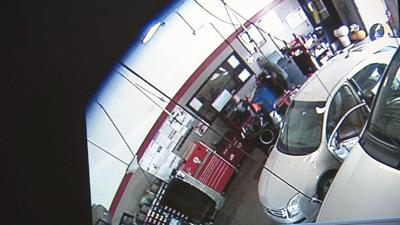 Surveillance video footage from shooting at Big O Tires in southern Indiana